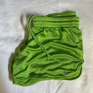 Women’s Nike lime green track/running shorts